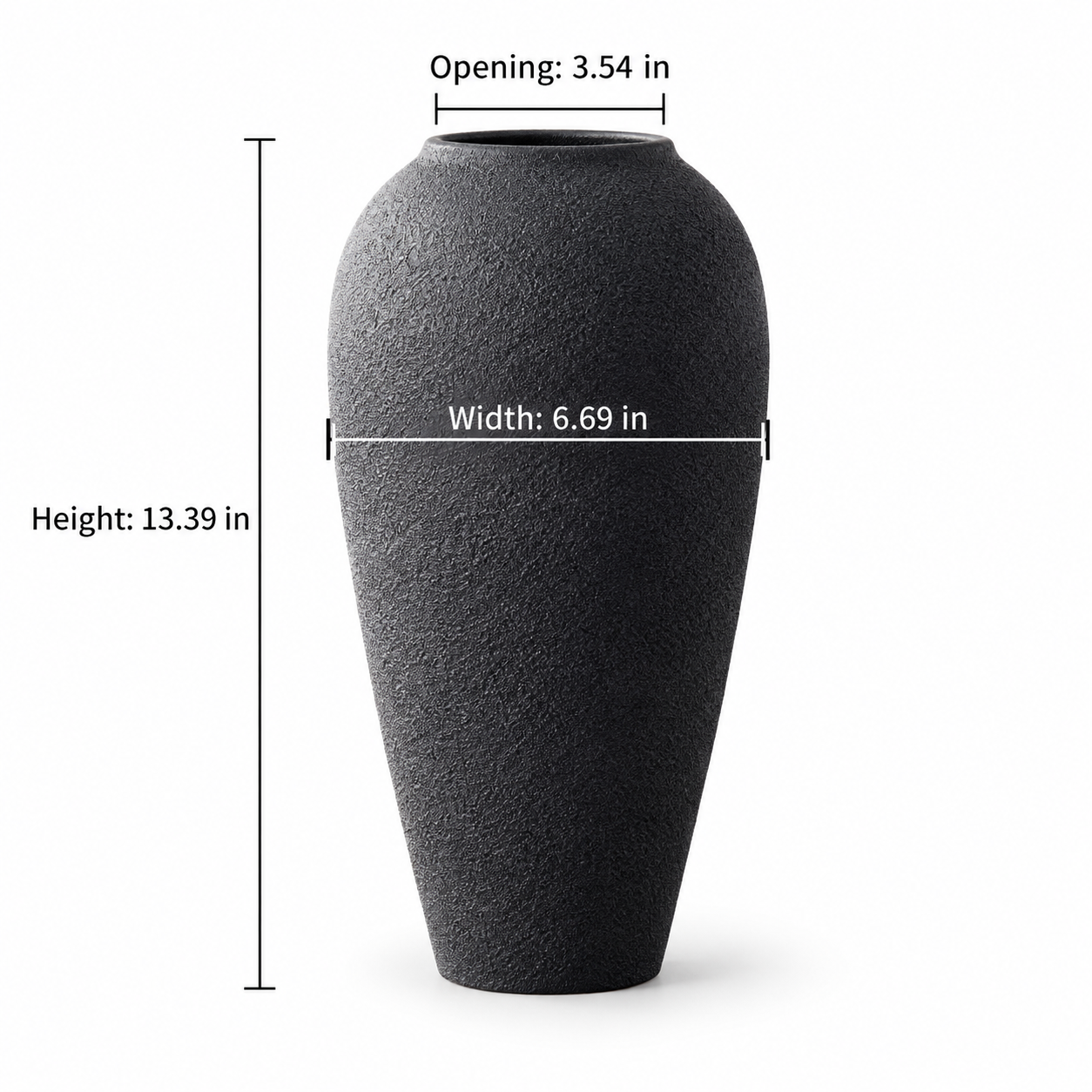 Black Textured Ceramic Vase – Three Sculptural Styles